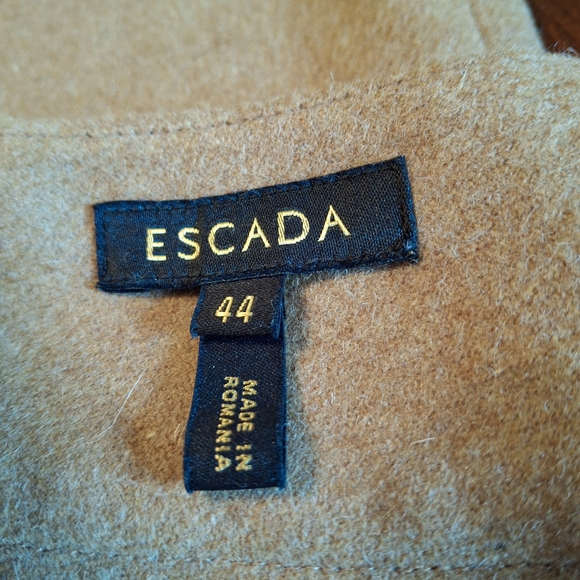 Escada Virgin & Angora Wool Wide-Leg Pants Caramel Romania Women Size 44 /US 14 - Picture 10 of 16
